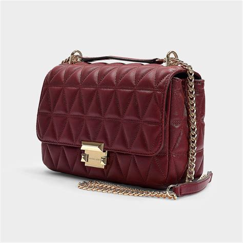 michael kors sloan maroon|michael kors quilted leather bag.